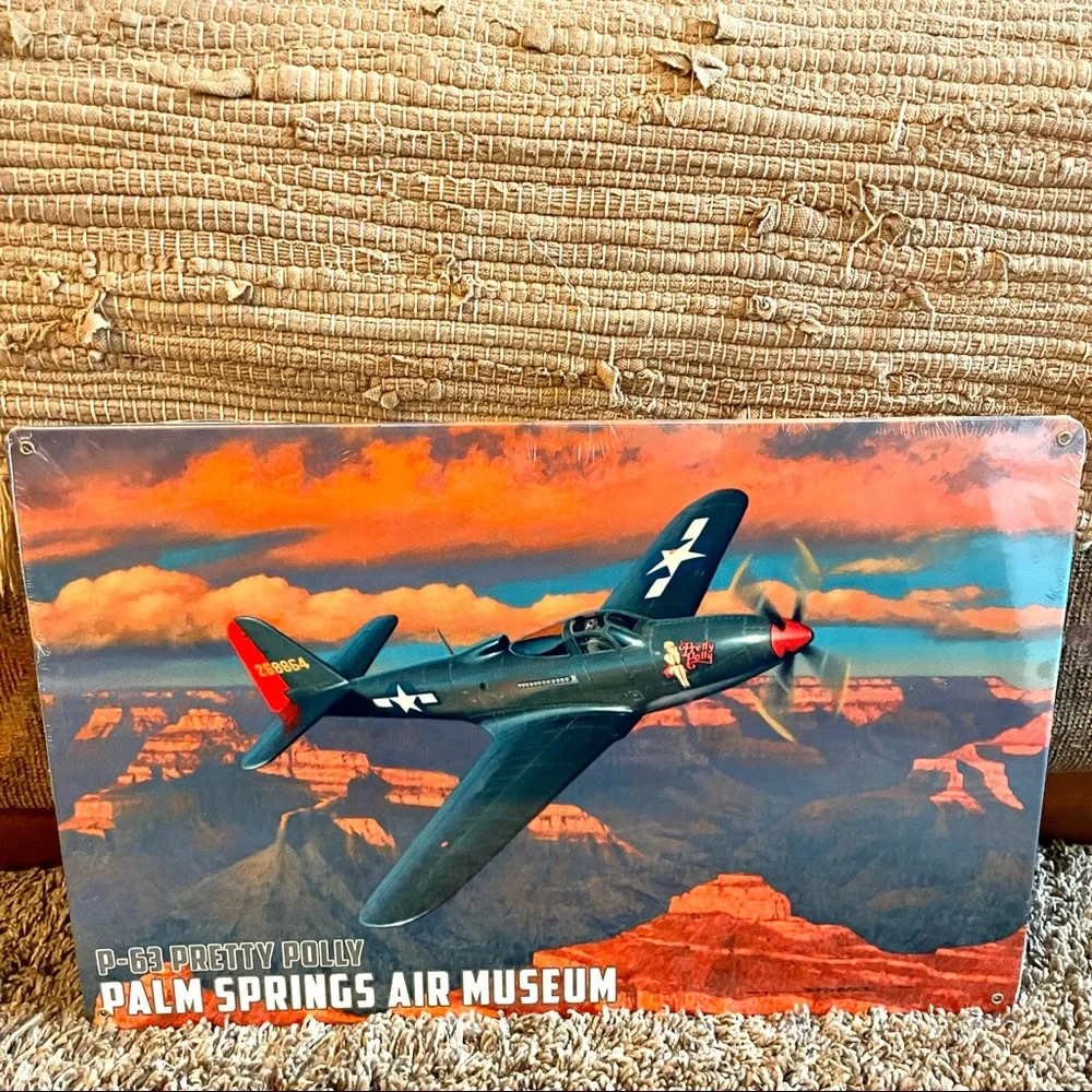 NEW Heavy Duty Steel P-63 Pretty Polly Palm Springs Air Museum Metal Sign